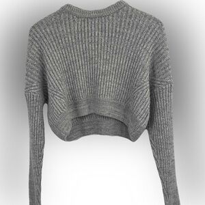 Urban Outfitters Gray Ribbed Crew Neck Sweater